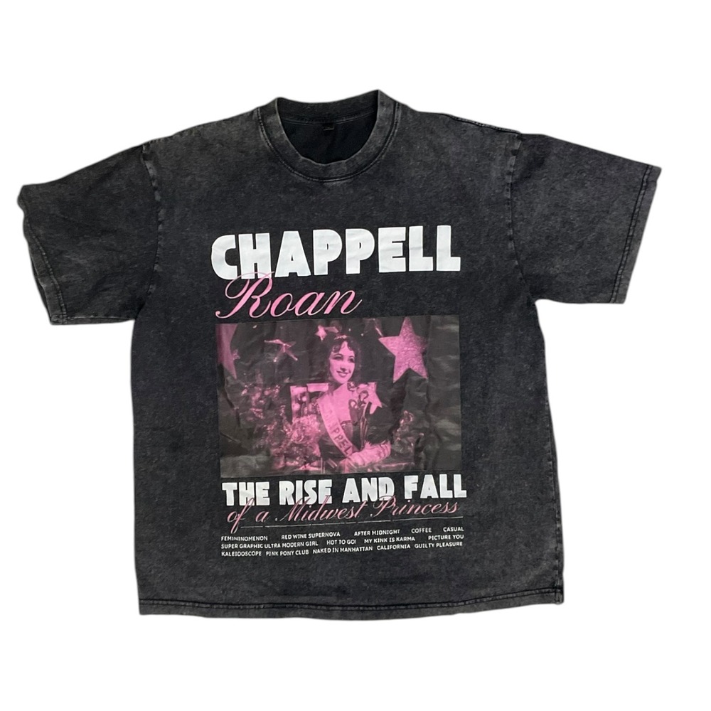 Chappell‎ Roan The Rise and Fall of a Midwest Princess Acid Wash Graphic Tee L